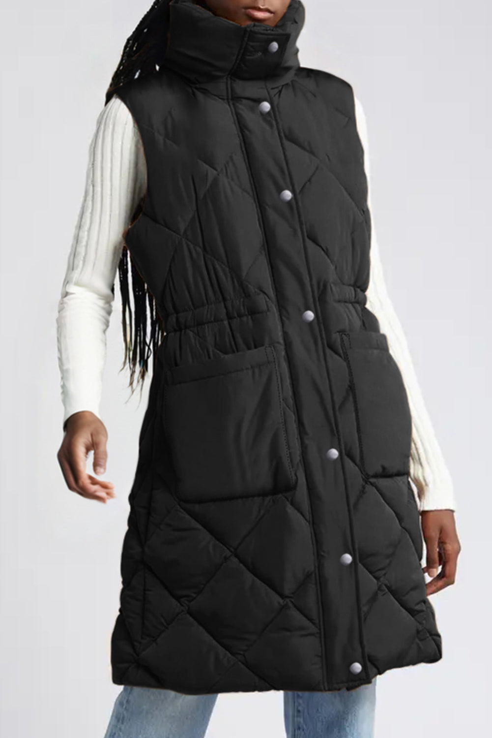 Ming Quilted Stand Collar Puffer Vest
