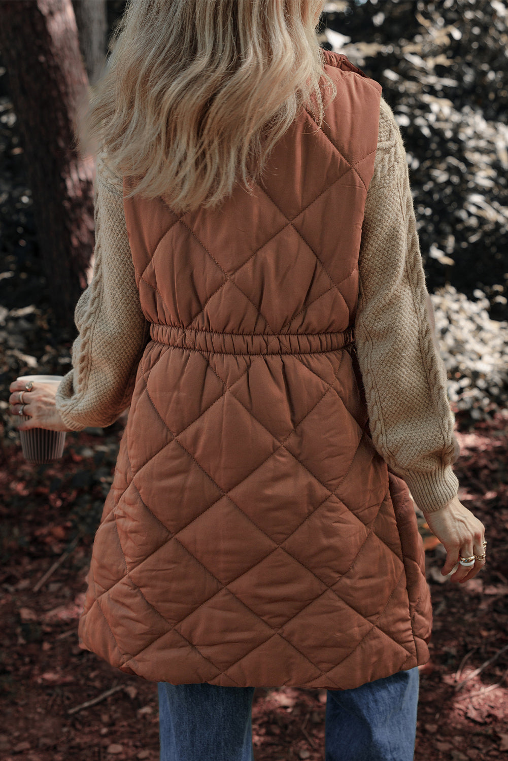 Ming Quilted Stand Collar Puffer Vest