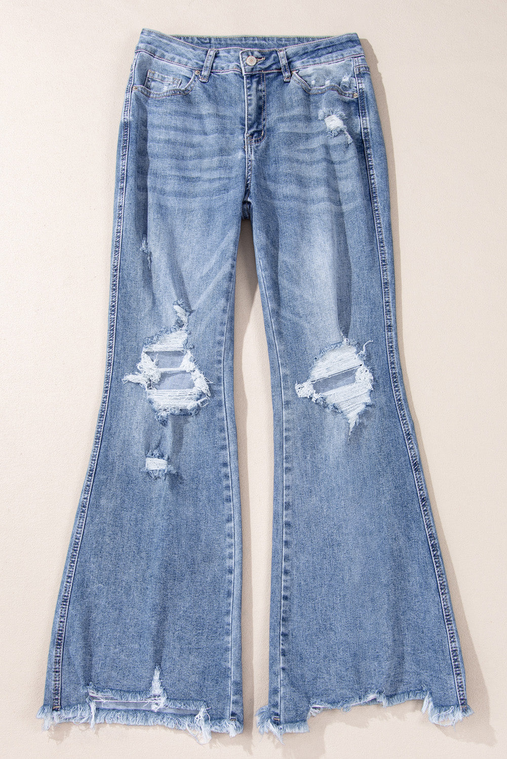 Claira Distressed Hem Flared Jeans