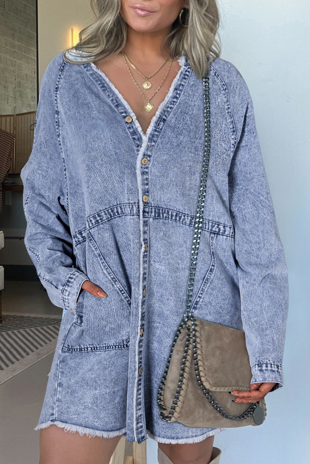Zaya Mineral Wash Denim Dress