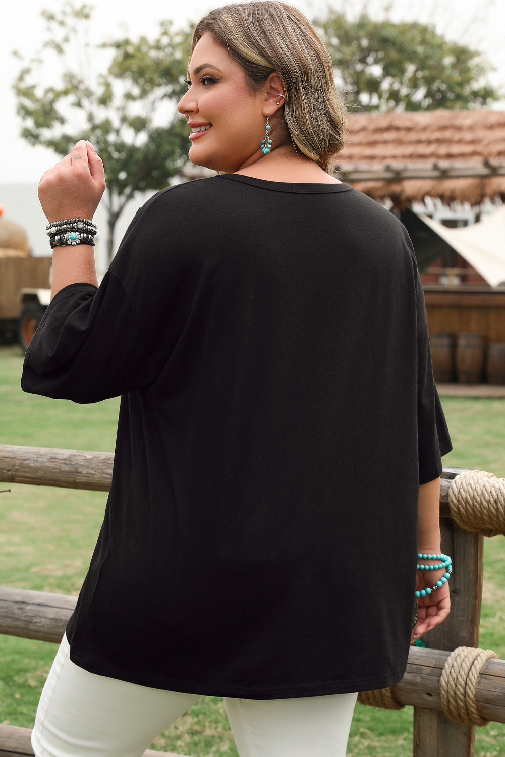 Aria Desert Dreams Ripped Plus Size Tee