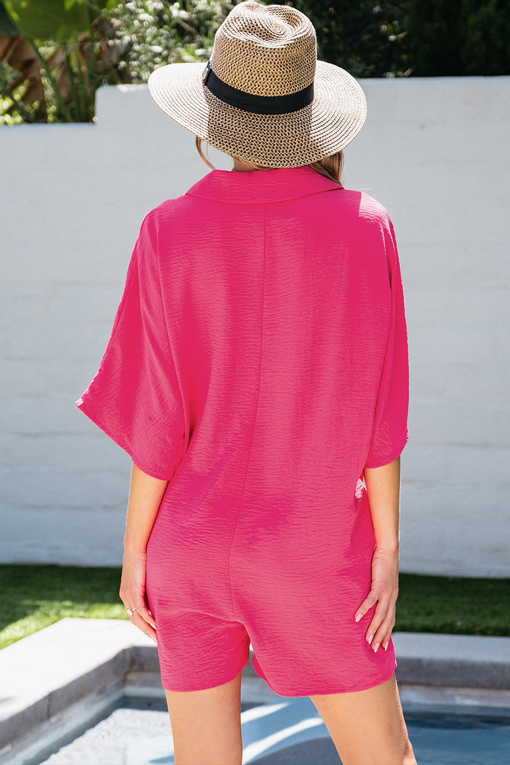 Shane Half Button Collared Loose Romper