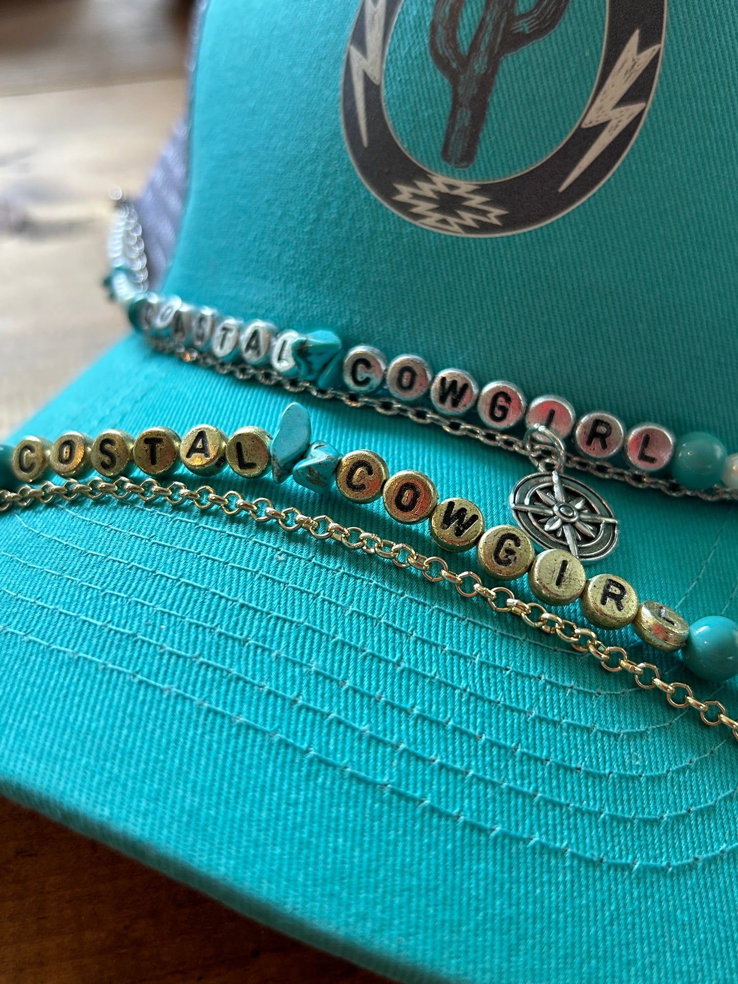 Costal Cowgirl Trucker hat and Chain