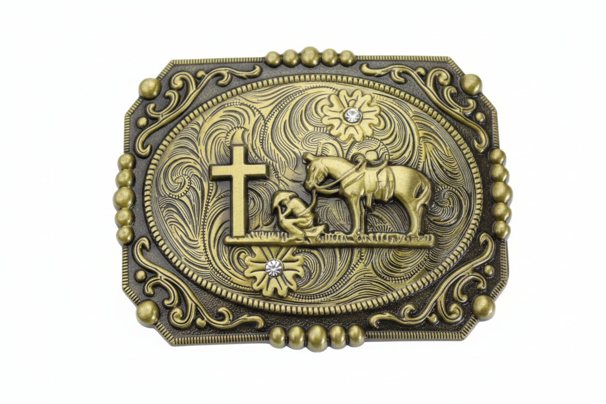 Praying Cowboy Belt Buckle