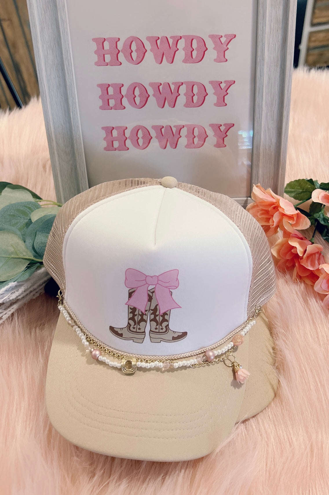 Boots N' Bow Trucker Hat & Chain