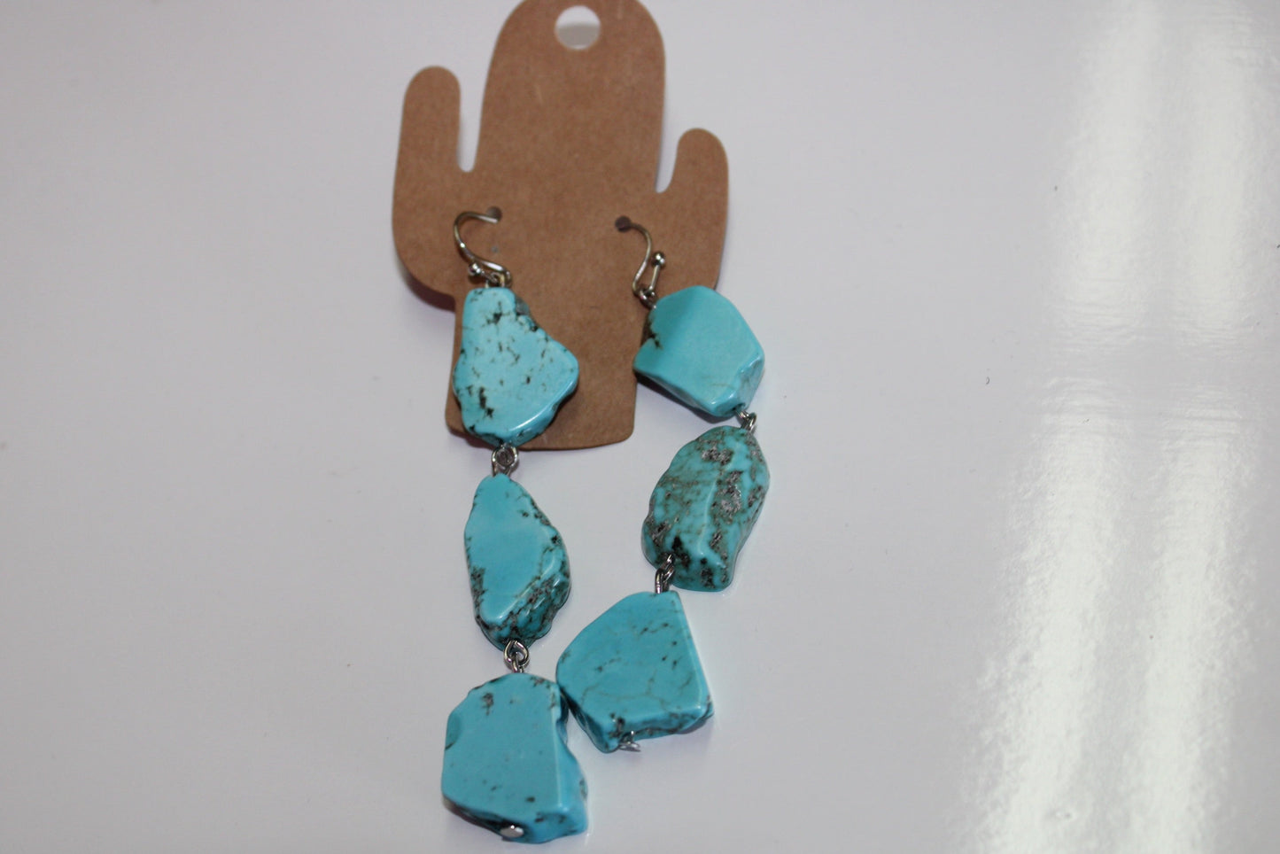 Triple Turquoise Nugget Earrings