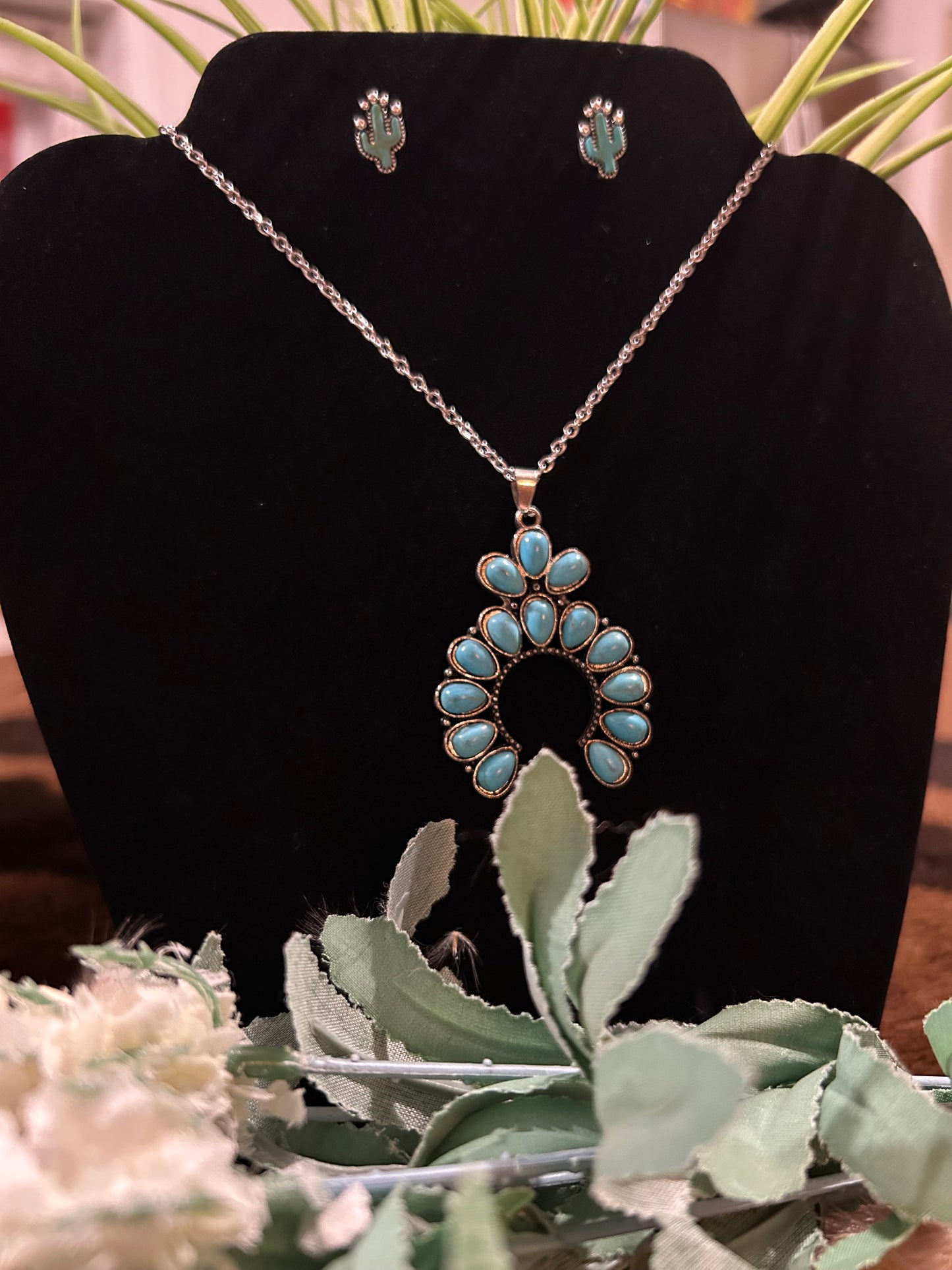 Turquoise Cactus Earrings