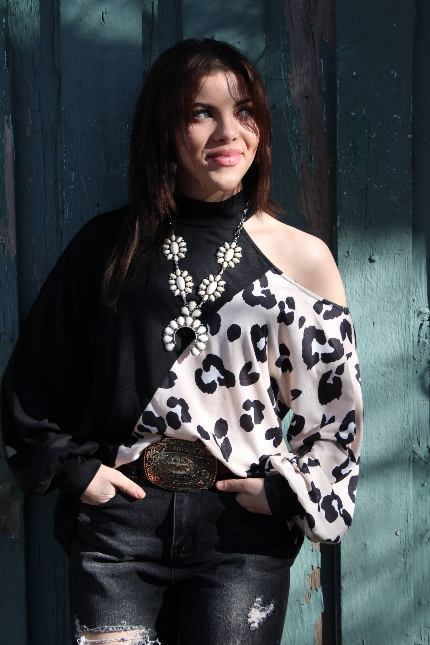 Rosa Black and Cheetah Long Sleeve