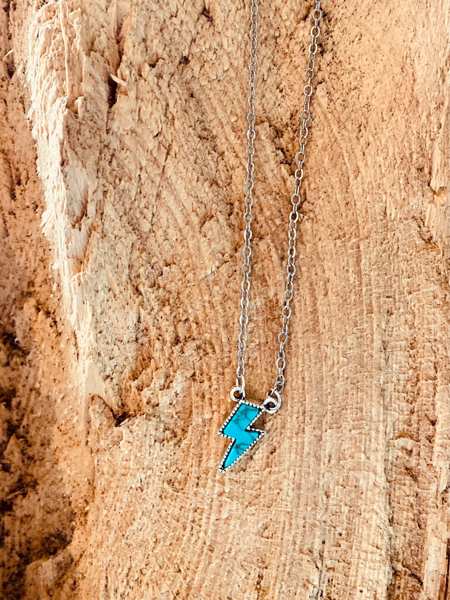 Turquoise Lightning Bolt Necklace