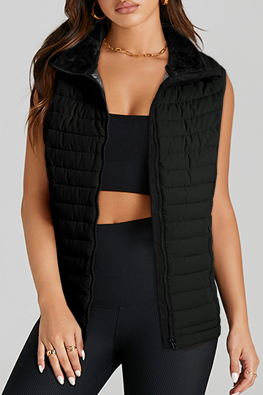 Marla Quilted Zipped Puffer Vest