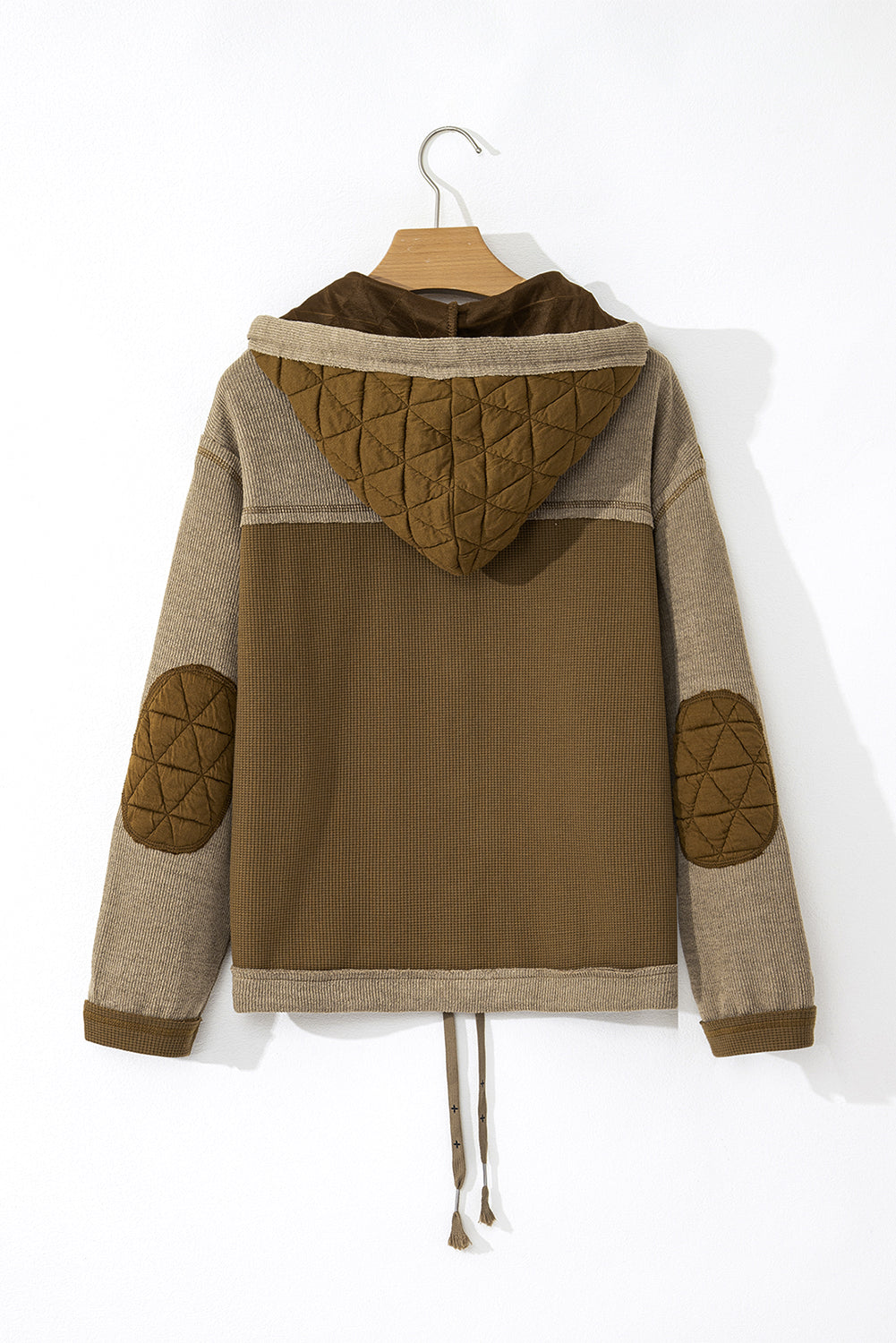 Leo Quilted Textured Loose Fit Hooded Jacket