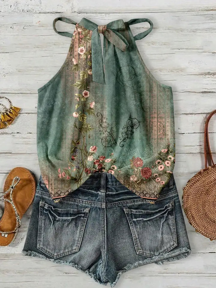 Boho Floral Halter Top