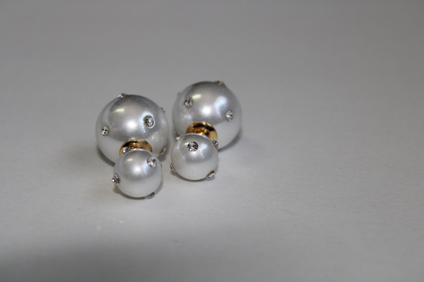 Double Pearl Stud Earrings