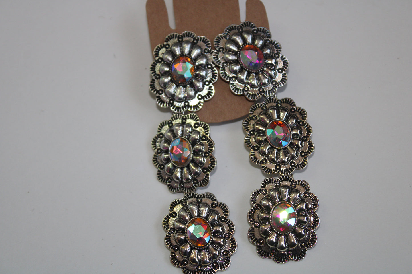 Triple Threat Crystal Drop Earrings