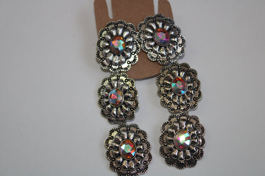 Triple Threat Crystal Drop Earrings