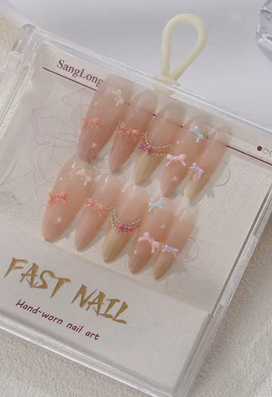 Ballerina Bow False Nails