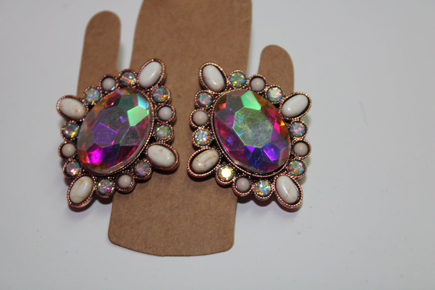 Western Oval Rhinestone Earrings