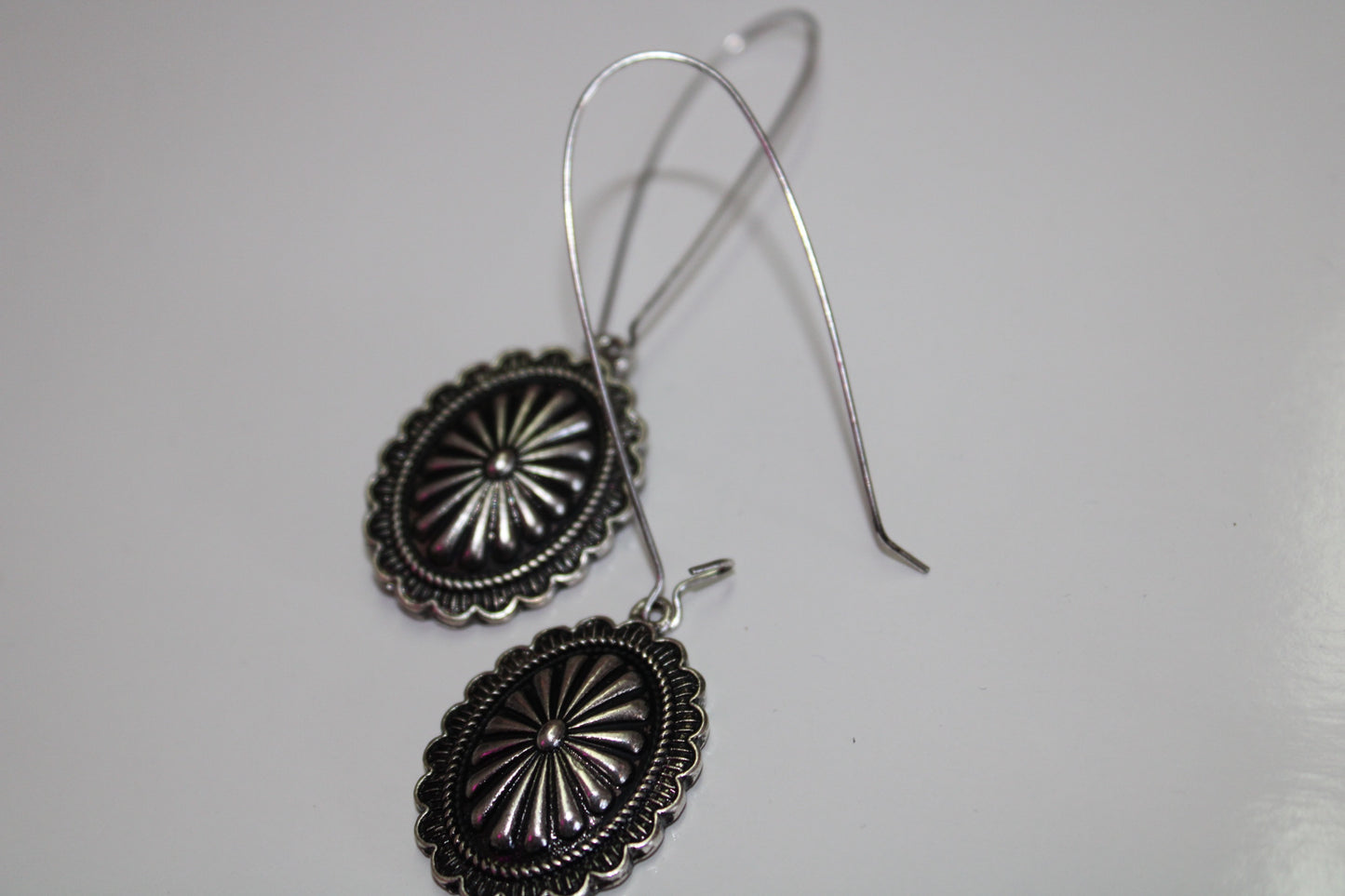 Western Silver Concho Earrings