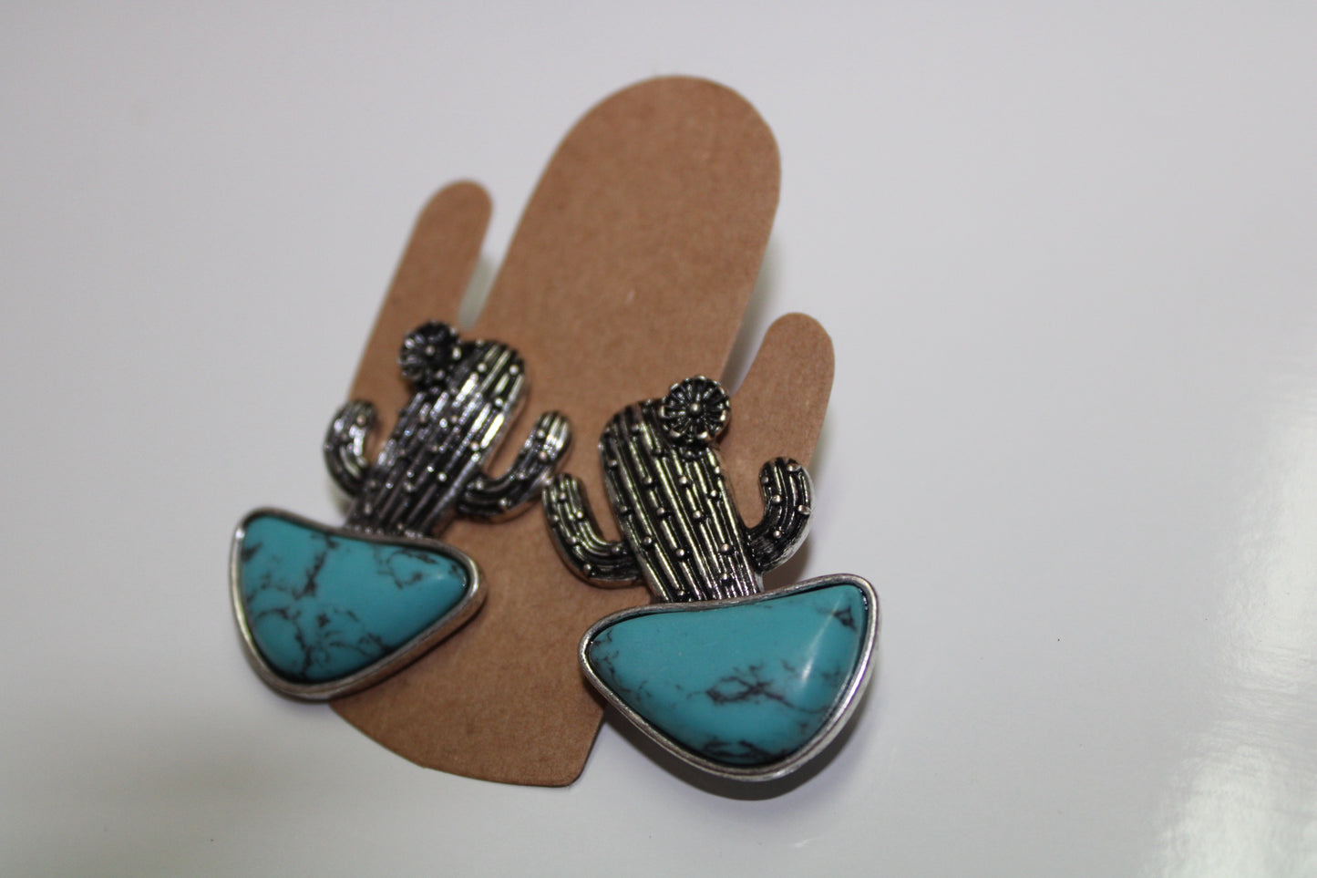 Western Semi Stone Cactus Studs