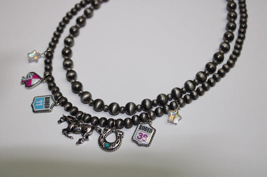 Rodeo Charm Navajo Pearl Necklace