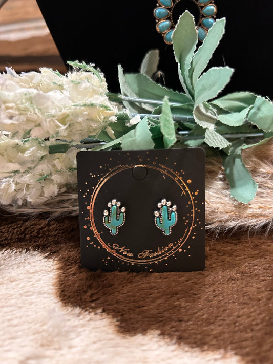 Turquoise Cactus Earrings