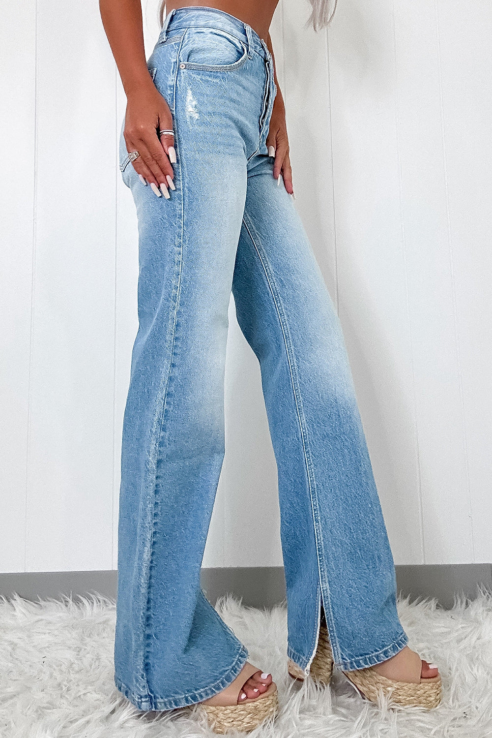 Remy High Rise Shift Slit Leg Jeans