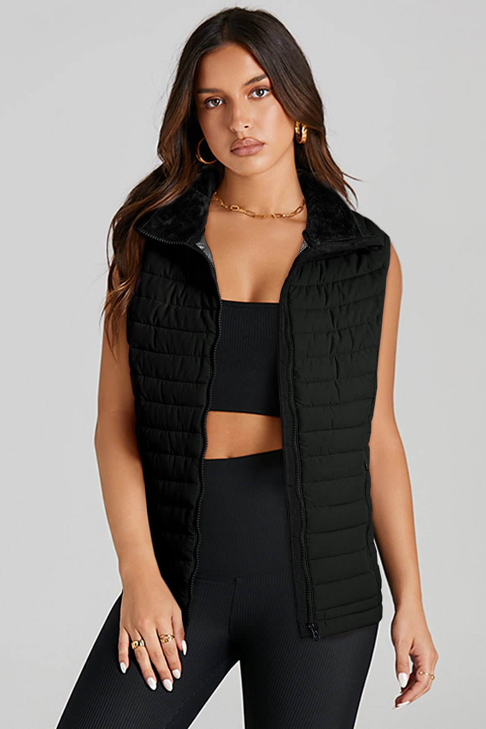 Marla Quilted Zipped Puffer Vest