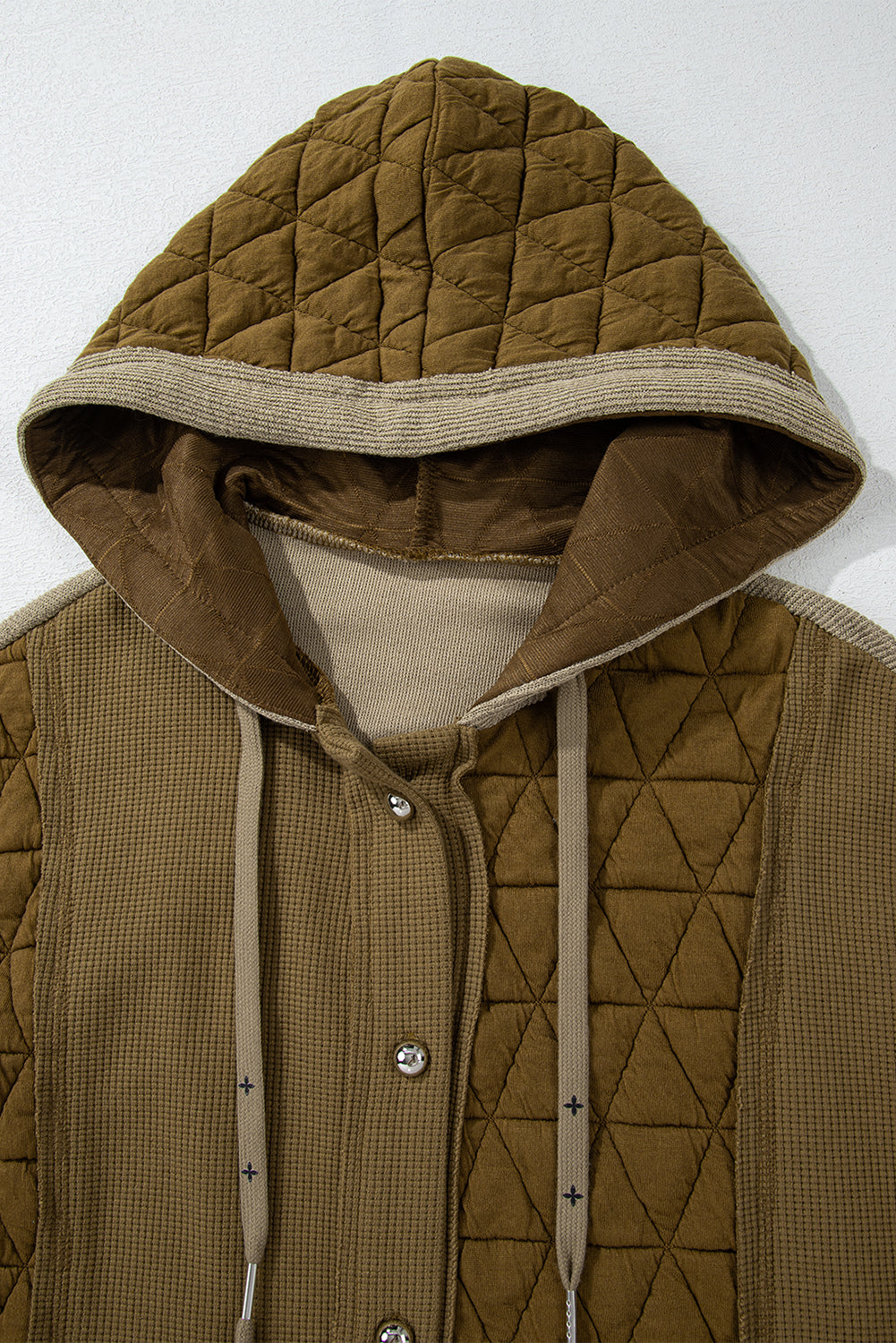 Leo Quilted Textured Loose Fit Hooded Jacket