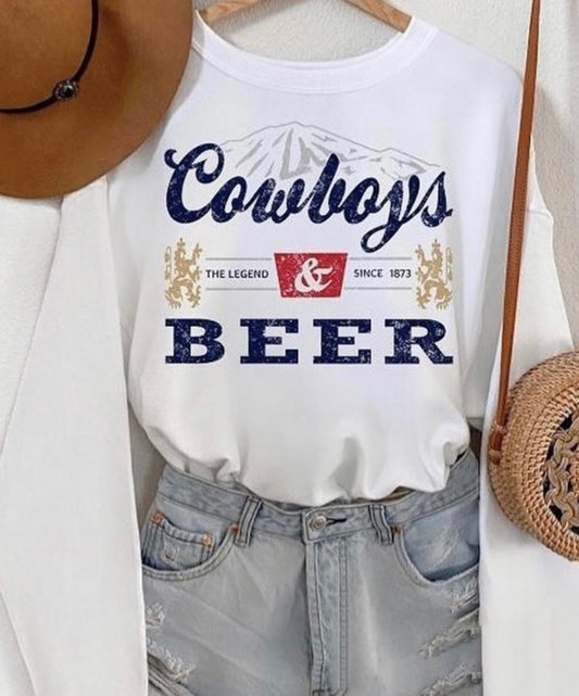 Brena Cowboys and Beer Crew neck