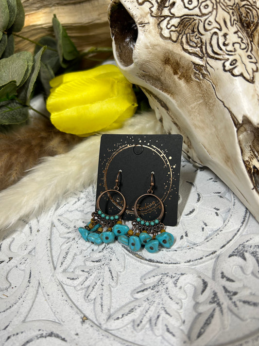 Vee Turquoise Dangle Earrings