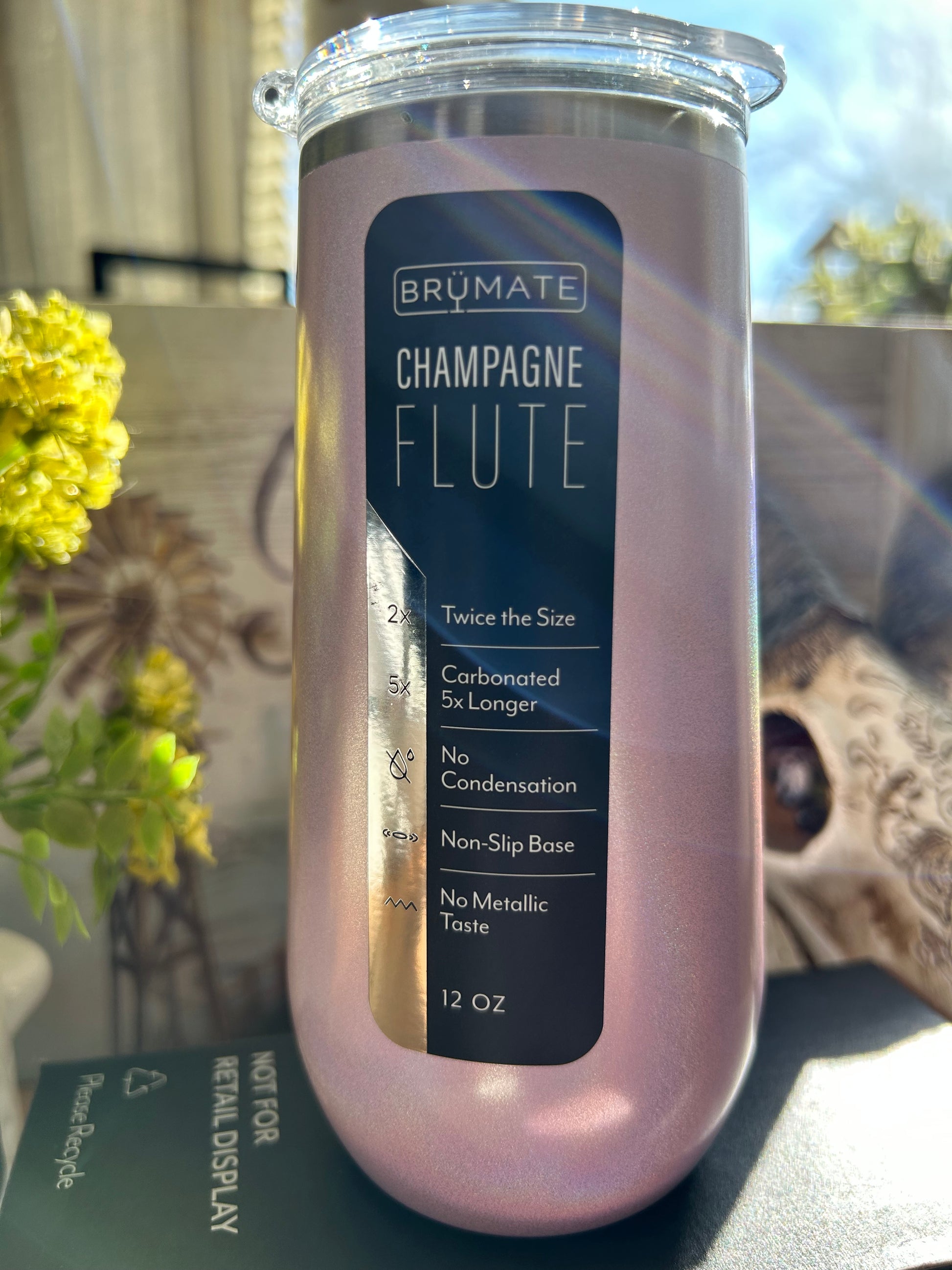 BRUMATE- Champagne Flute 12oz Onyx Leopard